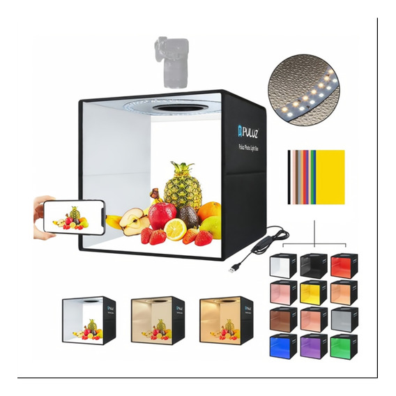Caja De Luz Para Fotografía Plegable 12*3 Colores De 40cm