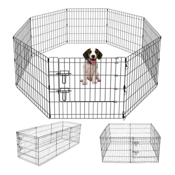 Corral Jaula Perro 61 Cm Alto 8 Panel Perro Mascota Plegable