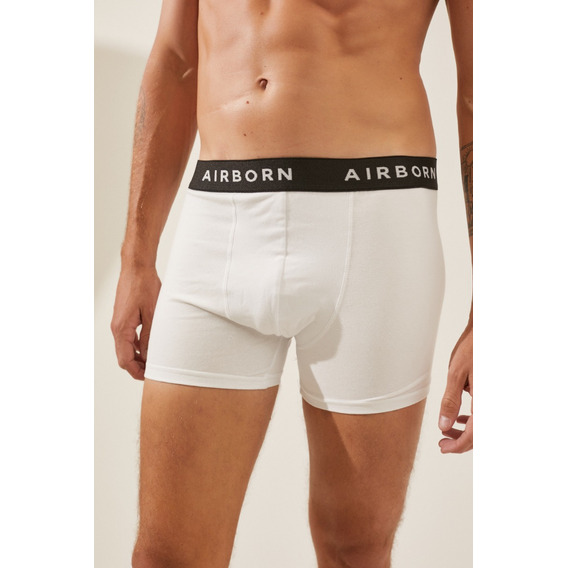 Boxer Liso Blanco Hombre Airborn