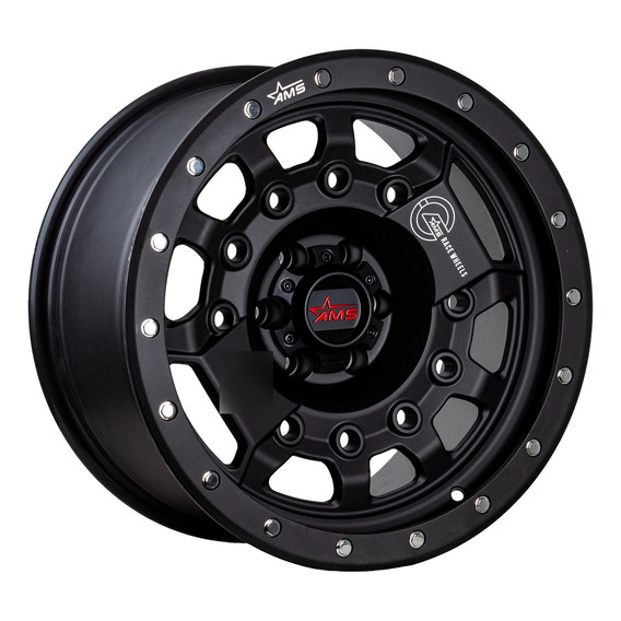 Llantas 17x9 6x130 Et-15 Ams Negro Matte Qc1939 (set De 4 Ll