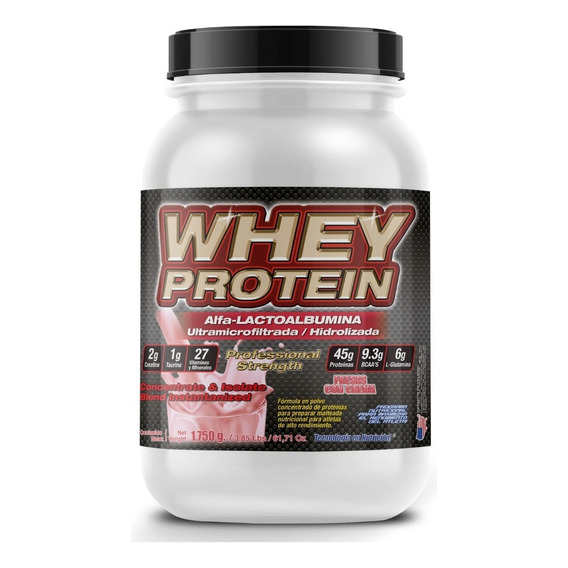 Whey Protein 1,750 Gr Alfa-lactoalbúmina F&nt Sabor Fresas con crema