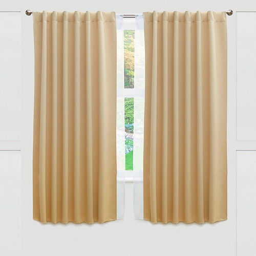 Juego Cortinas Corta Blackout Catania Beige Vianney