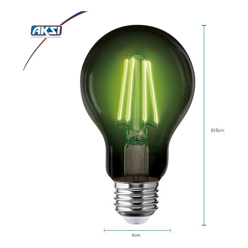 Foco Led Decorativo Filamento E27 Verde 4w 127v 122224 Aksi