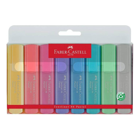 Set 8 Marcadores Faber Castell Texttliner Pasteles