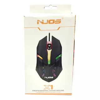 Mouse Gamer Jogos Com Fio Nuos X1 Rgb Cor Preto