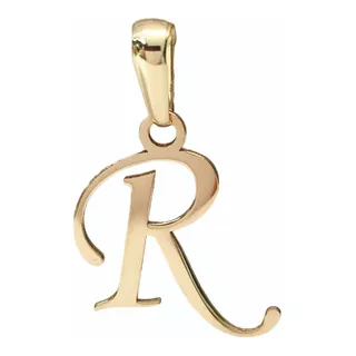 Dije Inicial Letra R Oro 14k Tamaño 2 Cm + Cadena De Regalo