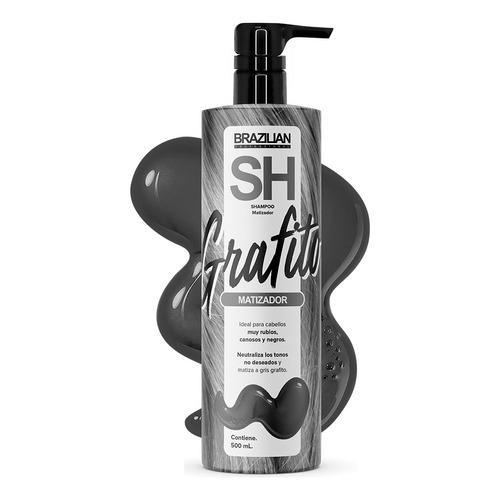  Shampoo Grafito Brazilian Matizador 500ml Canas Y Platinados