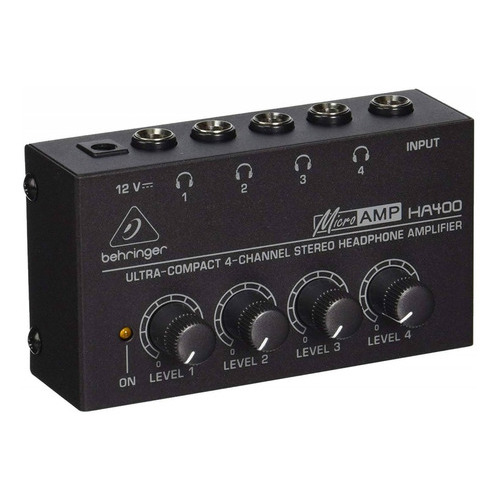 Micro Amplificador De Audifonos Ha400 Behringer Microamp Color Negro Potencia de salida RMS 12 W