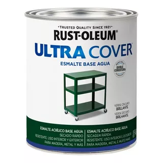 Esmalte Al Agua Ultra Cover Brochable 0,946 Litro Rust Oleum Color Verde Oscuro Brillante