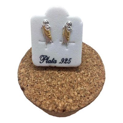 Aretes De San Judas Tadeo En Plata Fina Ley .925