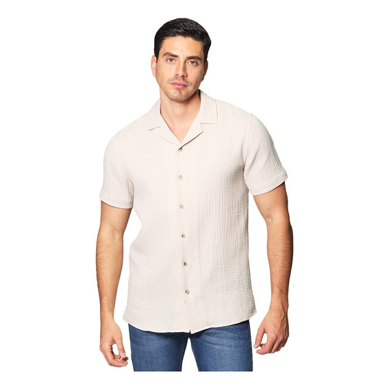 Camisas Hombre Manga Corta Moda Casual Relaxed Fit Playa