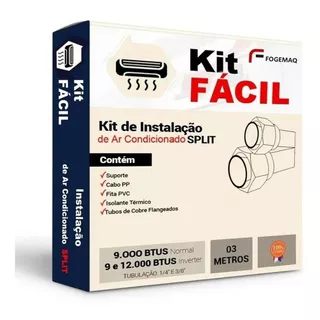 Kit Instalação Ar Split Comum 9000 / 12000 Btus Inverter
