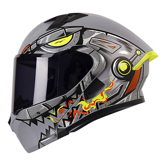 Casco Roda Rush Gris Snapdragon Mate Mica Humo Abatible Svs