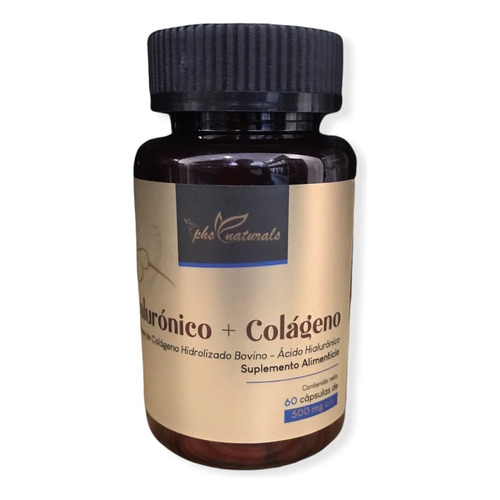 Ácido Hialurónico 300mg + Colagéno + Vitamina C / 60 Caps. Sabor Sin Sabor
