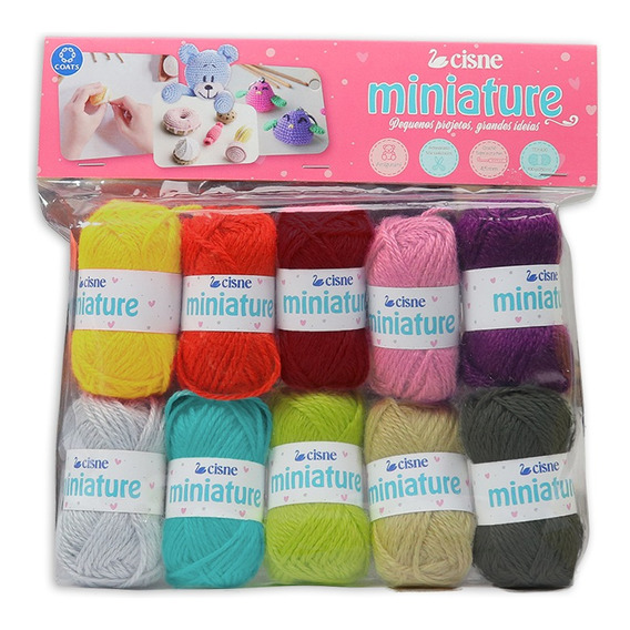 Kit X10 Mini Ovillos Lanas Cisne Miniature Coats Crochet Ami