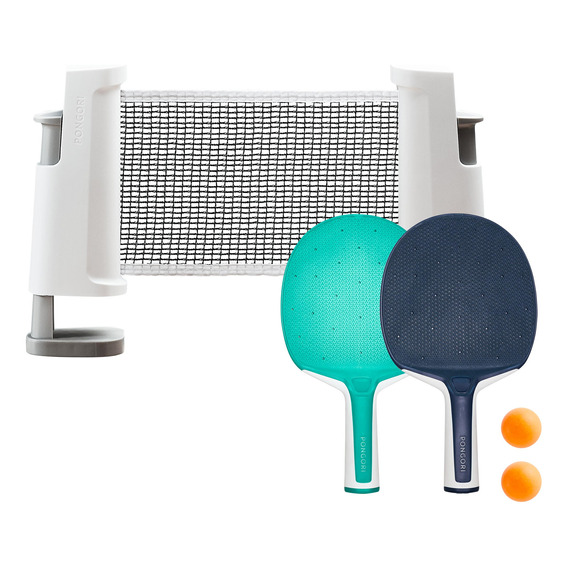 Set Postes Red De Ping Pong Ajustable Rollnet Blanco/gris Po