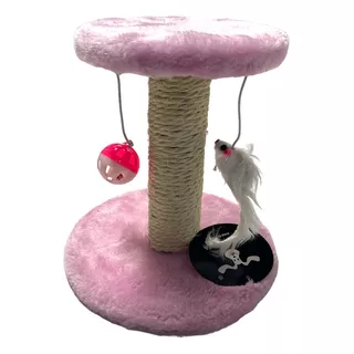 Rascador Para Gato Mini Torre Terciopelo Cuerda Y Accesorios