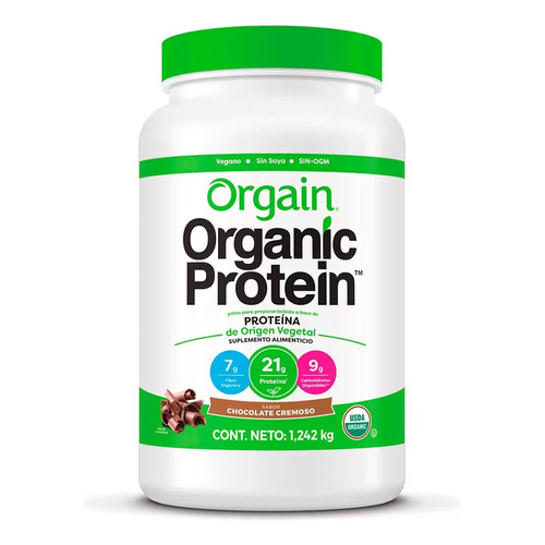 Proteína Orgánica Orgain 1.242 Kg Vegano Sabores Sabor Chocolate