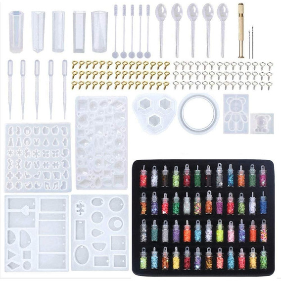 277 Set Moldes Para Joyas De Cristal De Silicona Para Resina