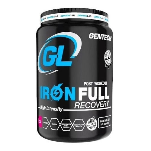 Gentech Iron Full X 500 G. Post Workout Recovery Sabor Frutos rojos