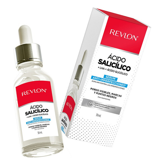 Serum Facial Revlon Ácido Salicílico 3% Lha+niacinamida 30ml Momento de aplicación Día/Noche Tipo de piel Todo tipo de piel