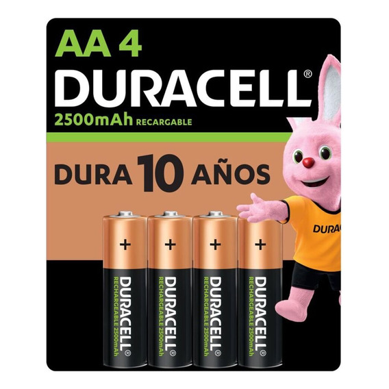 Duracell Pilas Aa Recargables Nimh Alta Cap. 2500mah 1.2v 4p