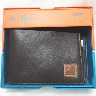 Carteira Masculina Original Penguin Leather Bifold Wallet
