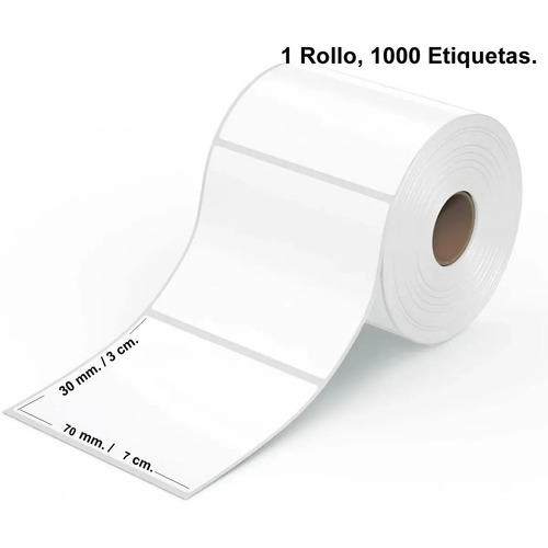 1 Rollo De Etiquetas Termicas Autoadhesivas 70x30. 1000 Unid