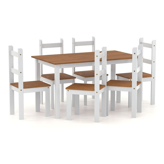 Juego De Comedor Mesa 6 Sillas Madera Maciza - Lcm