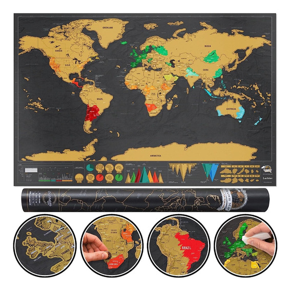 Mapa Mundi Raspable Mapa Del Mundo Para Raspar Viajeros42*30