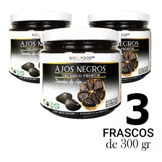 Ajo Negro Organico Premium (3 Frascos De 300g) Gourmet 