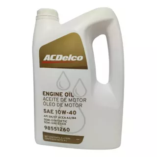 Aceite Acdelco Semisintetico 10w40 4 Lt Chevrolet 100%