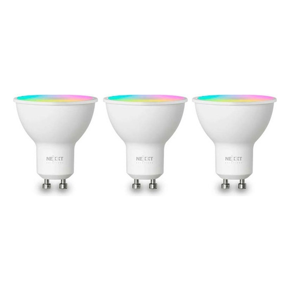 Bombilla Led Rgb Smart Wifi Nexxt Nhb-c320 220v Mr16 X3 Unid