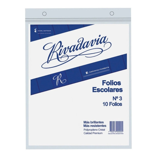 Folios Rivadavia Escolar Nº 3 X 10 Unidades Calidad Premium