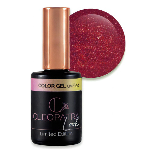 Cleopatra Color Gel Look Las Vegas Roulette Semi X 11ml Color glitter rojo con base translucida