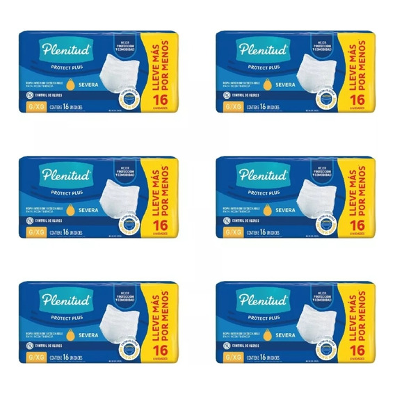 Plenitud Protect Plus Ropa Interior X 16 Pack X 6 ( 96 U. )