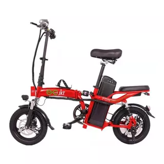 Bicicleta Elétrica E-bike Bat. Lítio 384w Dobrável- Vermelho