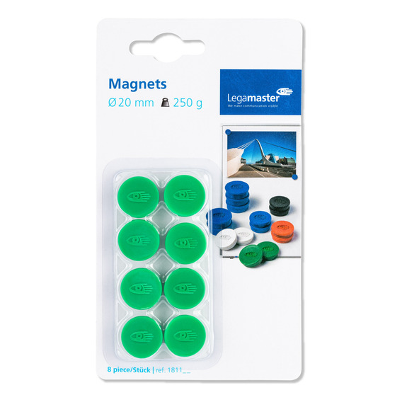 Imanes Legamaster Para Tablero Magnético 8 Pzs 20mm Blíster