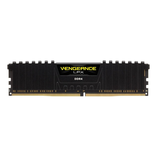 Memoria RAM Vengeance LPX gamer color black 16GB 1 Corsair CMK16GX4M1D3000C16