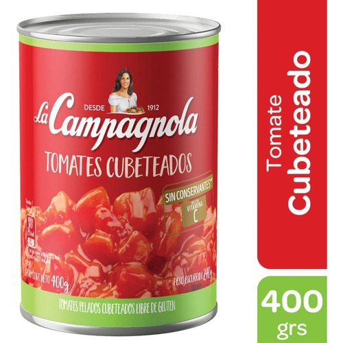 Tomate Cubeteado La Campagnola Lata X 400 Gr