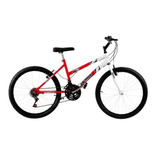 Bicicleta  de passeio Ultra Bikes Bike Aro 24 bicolor 18 marchas freios v-brakes cor vermelho-ferrari/branco