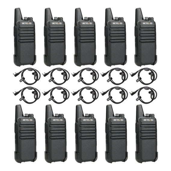 10 Radios De Comunicacion Walkie Talkies Portátil Recargable