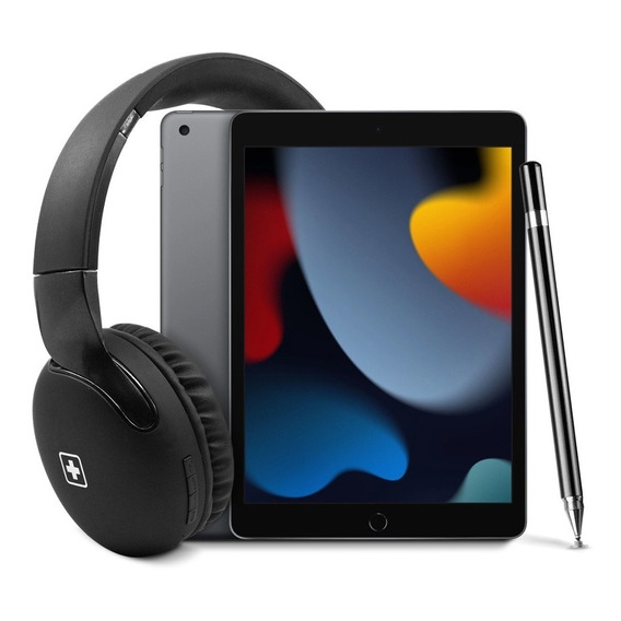 Tablet Apple iPad 9th Gen 64gb 10.2 Gris + Audifonos + Lapiz