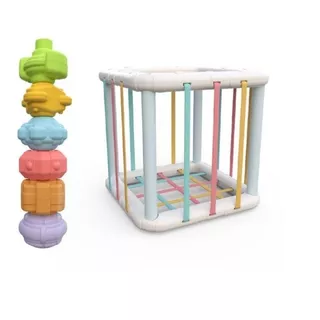 Brinquedo Sensorial Bebê Cubo Formas Montessori