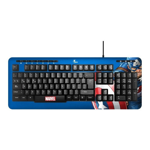 Teclado Xtech Marvel Captain America Multimedia Esp Usb Color del teclado Azul