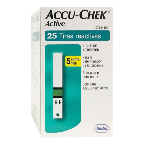 Accu-chek Active Tiras Reactivas Medicion En 5seg X25u Color Blanco