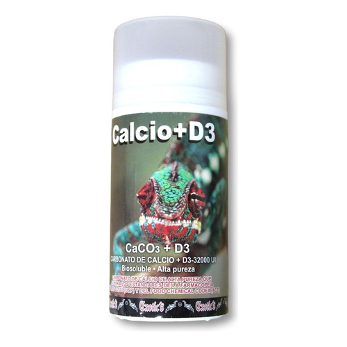 Calcio Con Vitamina D3 Para Reptiles Anfibios Camaleón 120g