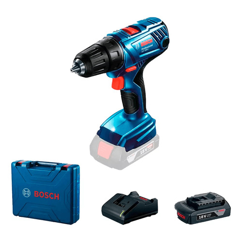 Taladro Atornillador Bosch Gsr 180 Li+2 Baterías + Cargador Color Azul