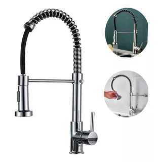 Torneira Gourmet Monocomando Água Fria Bancada Flexível Lux Cor Prateado