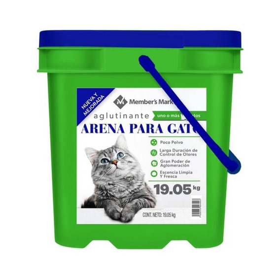 Arena Para Gato Members Mark Cubeta 19 Kg Con Tapa Hermetica